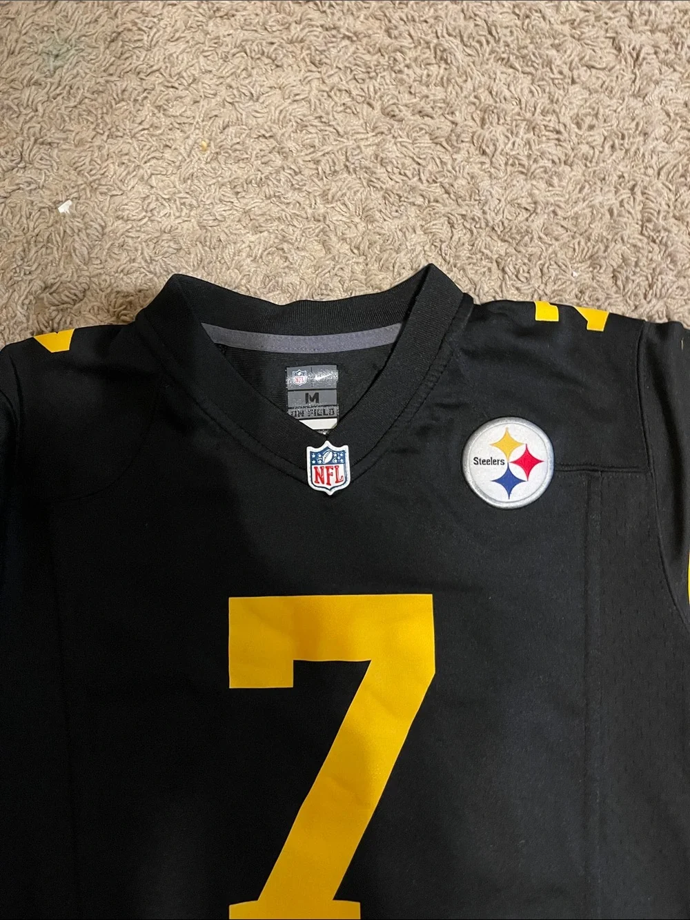 Nike Kids Black and Yellow Steelers #7 Jersey Shirt